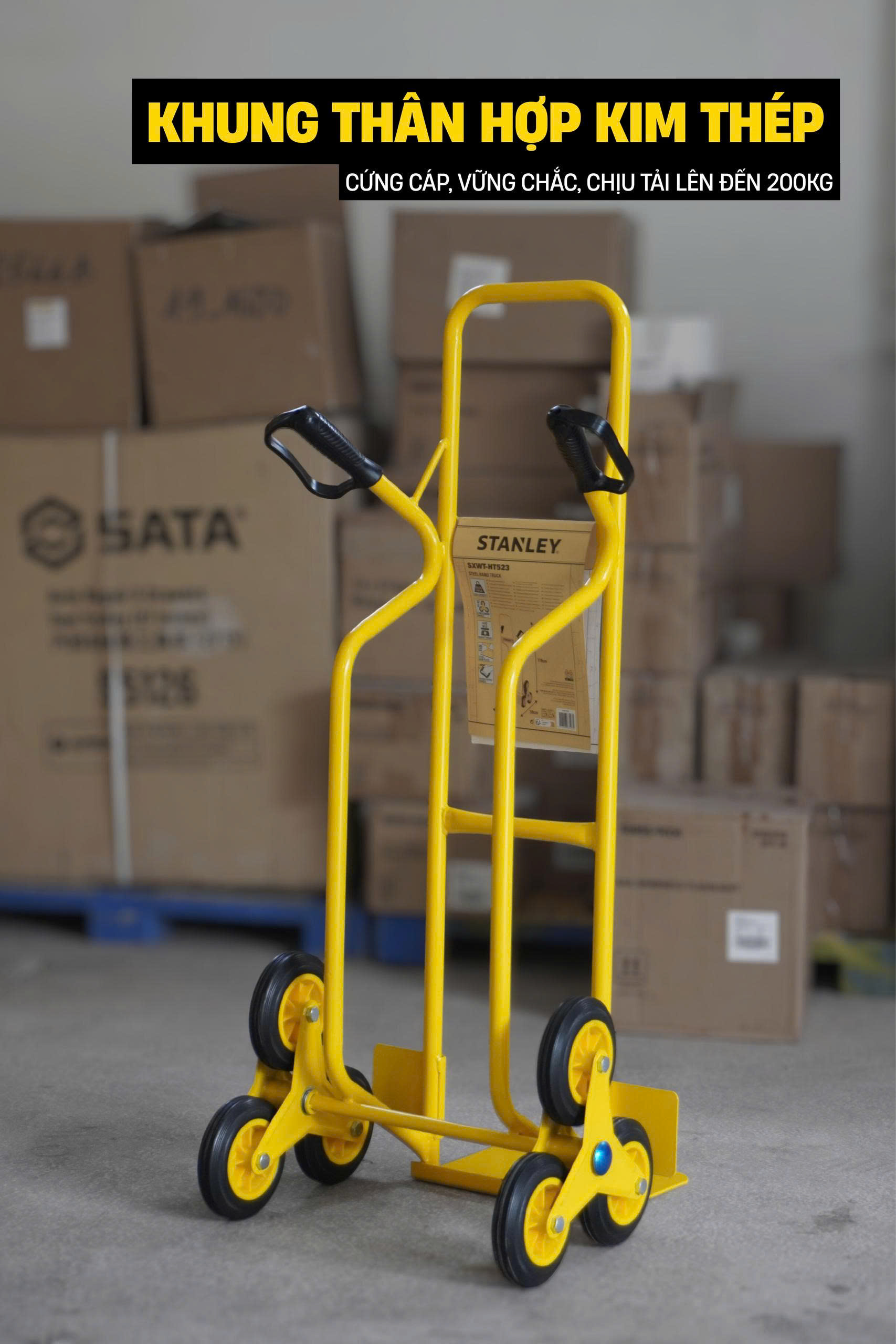 Xe đẩy hàng leo cầu thang Stanley HT523 - Tải trọng 200kg. - Ảnh 4