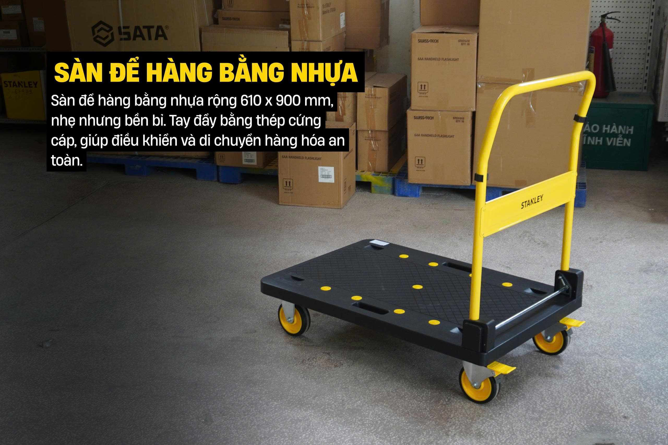 Xe đẩy hàng 4 bánh Stanley PC509 - Tải trọng 250kg. - Ảnh 5