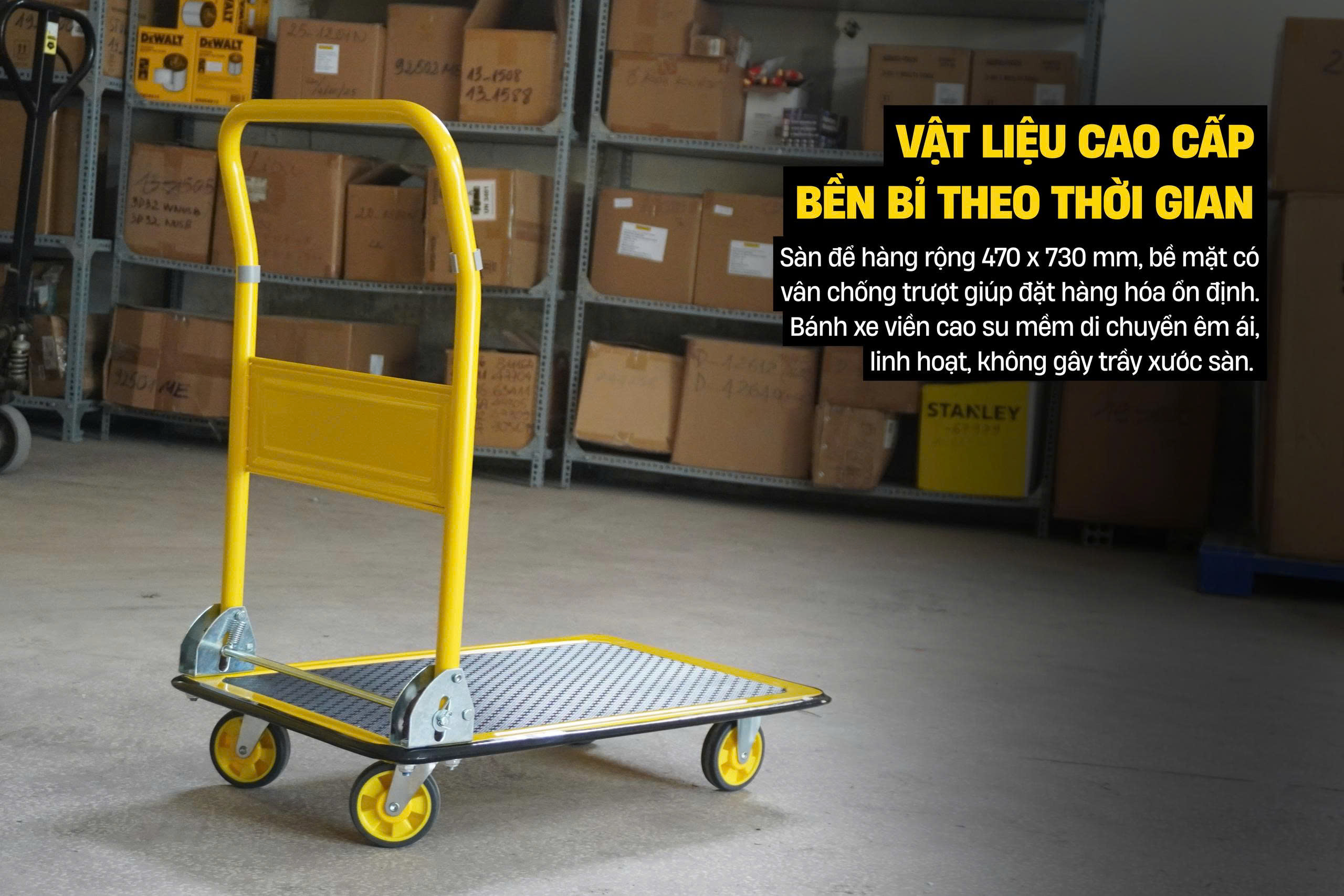 Xe đẩy hàng 4 bánh Stanley PC527 - Tải trọng 150kg. - Ảnh 5