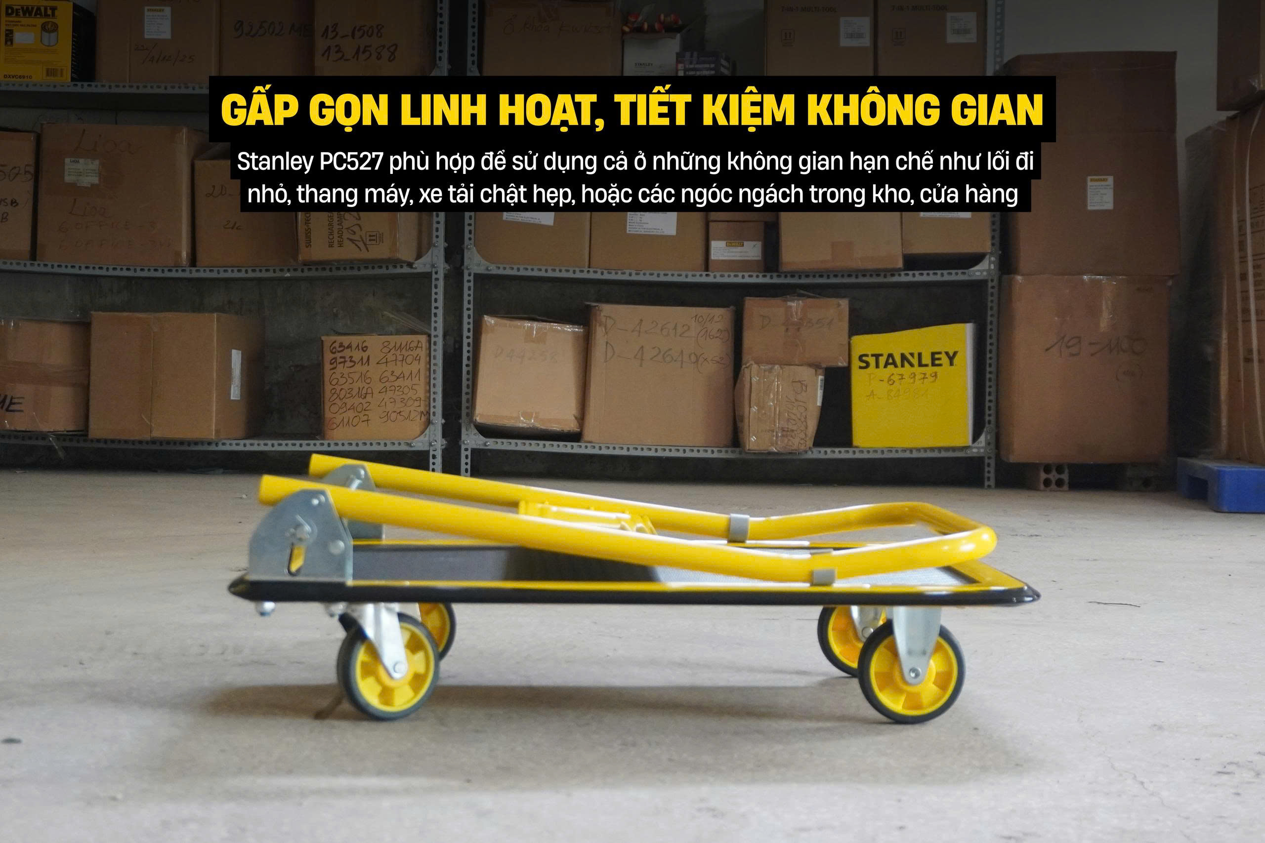 Xe đẩy hàng 4 bánh Stanley PC527 - Tải trọng 150kg. - Ảnh 6