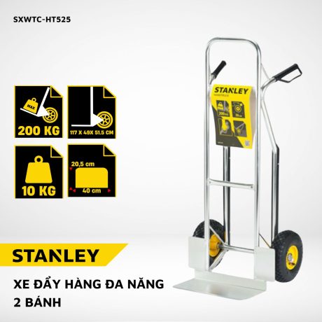 Xe đẩy hàng 2 bánh Stanley HT525 - Tải trọng 200kg.
