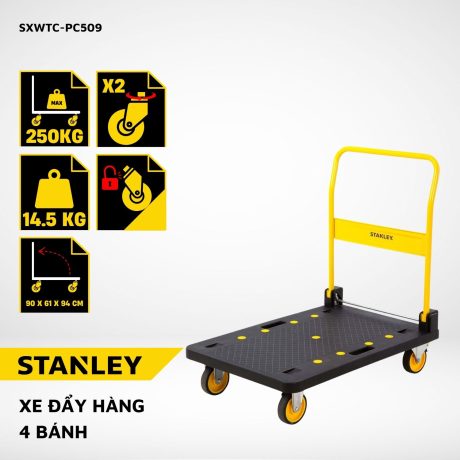 Xe đẩy hàng 4 bánh Stanley PC509 - Tải trọng 250kg.
