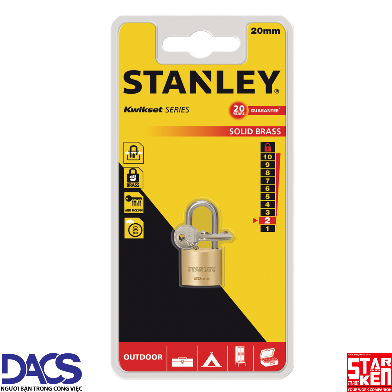 Ổ khóa càng dài Stanley S742-040 20mm long Shackle