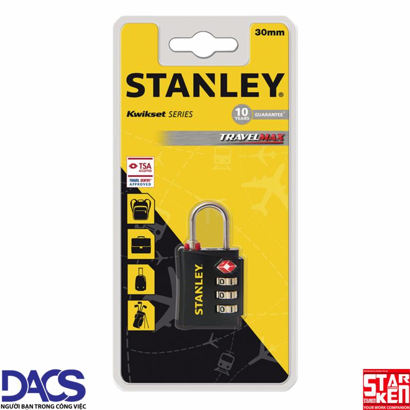 Ổ khóa số Stanley S742-054 30mm 3 Digit Zinc Security Indicator