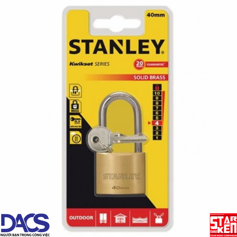 Ổ khóa càng dài Stanley S742-043 40mm long Shackle