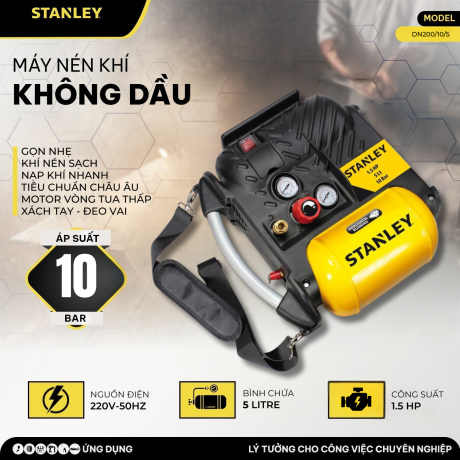 Máy nén khí không dầu 5L Stanley DN200/10/5