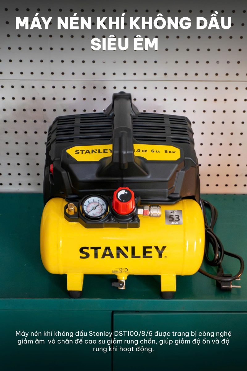 Máy nén khí không dầu 6L Stanley DST100/8/6 - Ảnh 5