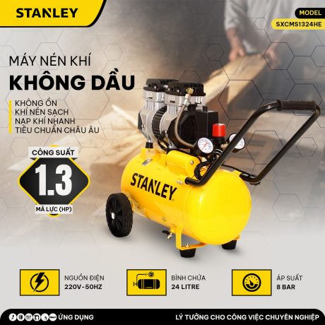 Máy nén khí không dầu 24L Stanley SXCMS1324HE
