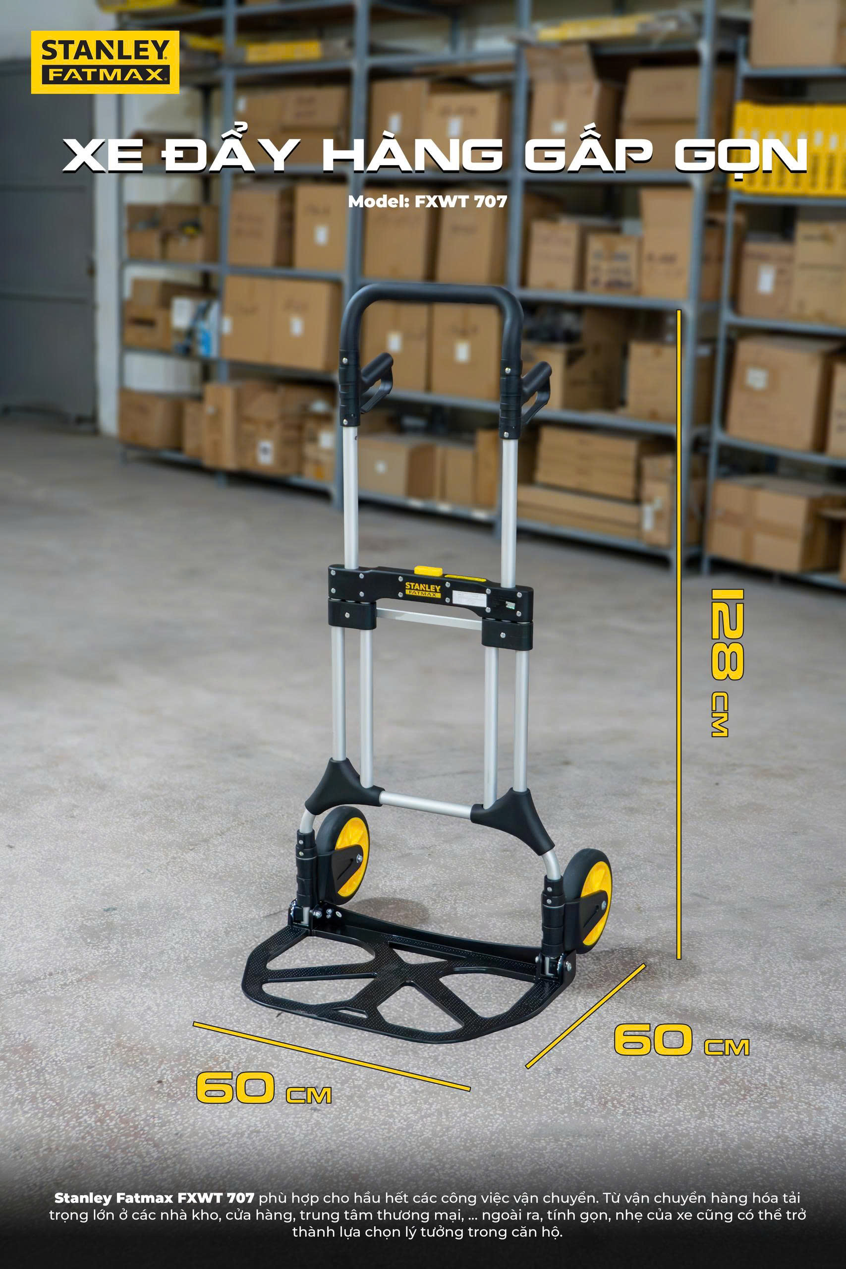 Xe đẩy hàng 2 bánh Stanley Fatmax - USA FXWT-707 - Tải trọng 200kg. - Ảnh 4