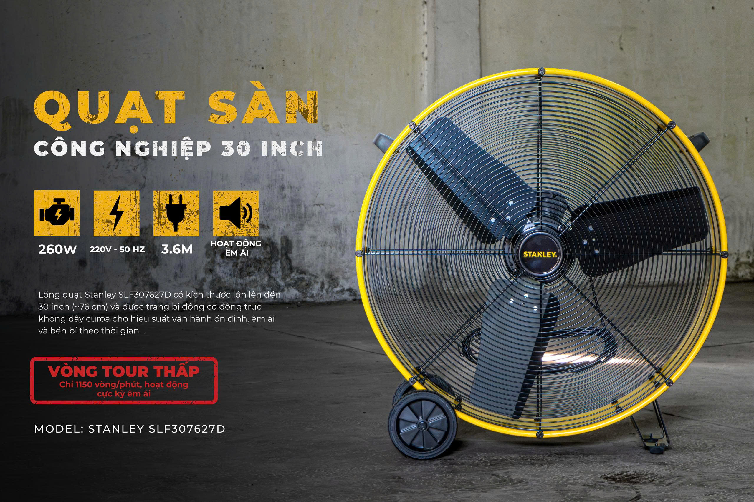 Quạt công nghiệp Stanley 30" SLF307627D - Ảnh 2
