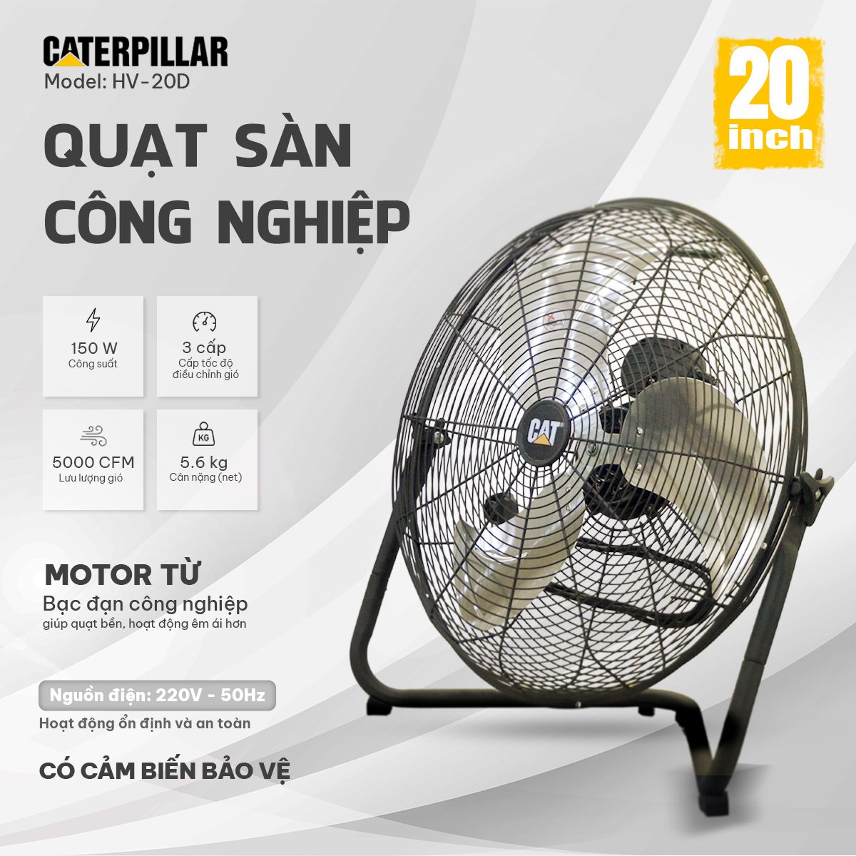 Quạt công nghiệp Caterpillar 20″ HV-20D - Ảnh 2