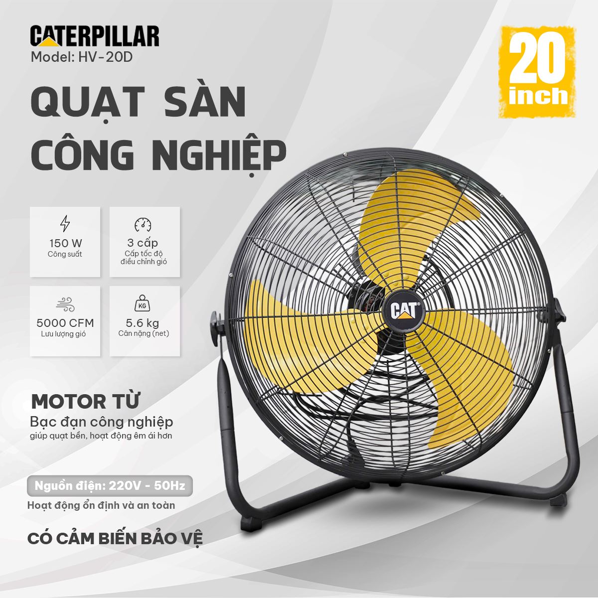 Quạt công nghiệp Caterpillar 20″ HV-20D - Ảnh 3