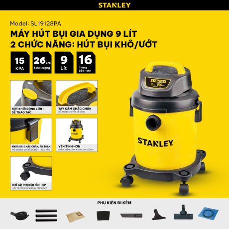 Máy hút bụi 2 chức năng Stanley SL19128PA - 9L - 15Kpa
