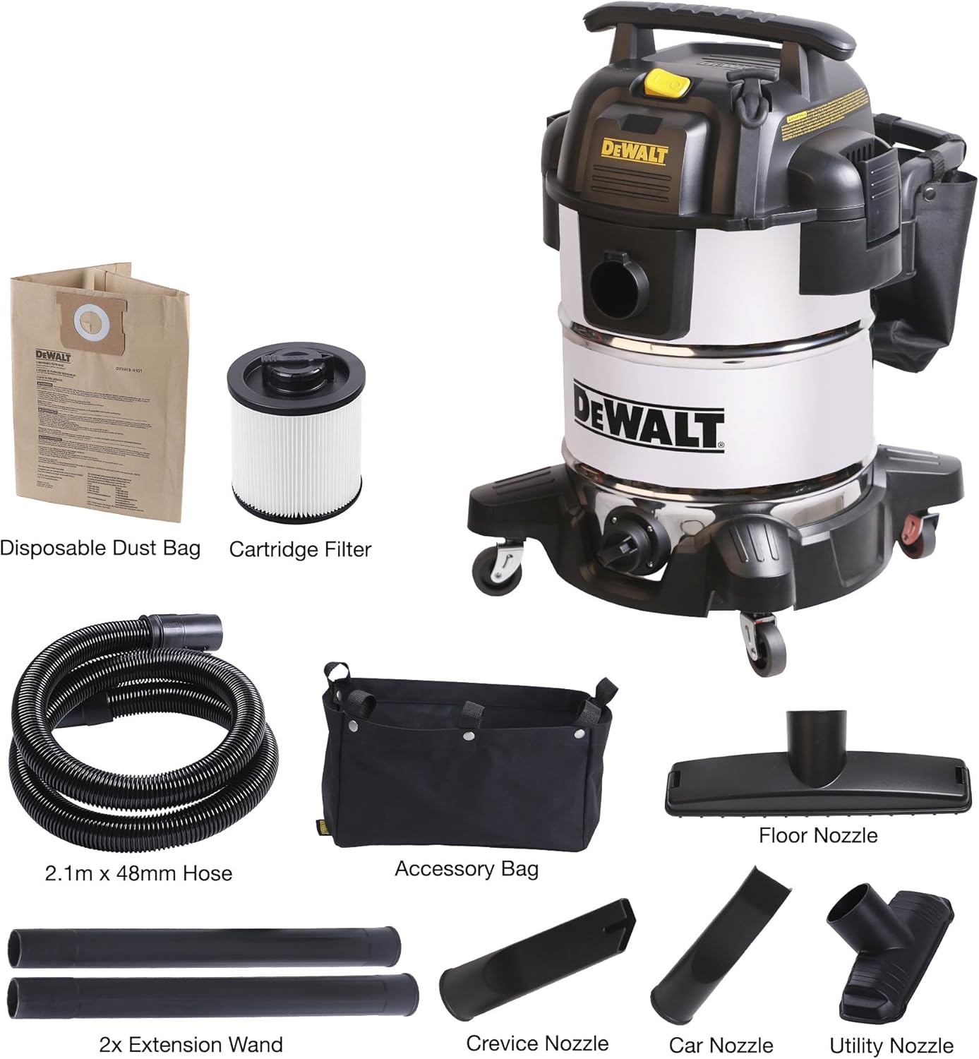 Máy hút bụi Công nghiệp 3 chức năng 38L Dewalt DXV38SD - 38 lít - 17Kpa - Ảnh 4