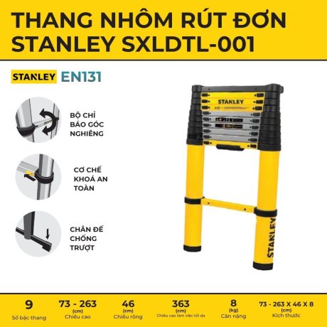 Thang nhôm rút đơn Stanley SXLDTL-001