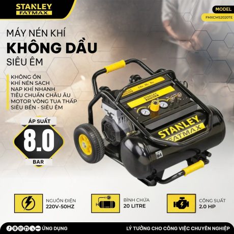 MÁY NÉN KHÍ KHÔNG DẦU 20L STANLEY FATMAX FMXCMS2020TE