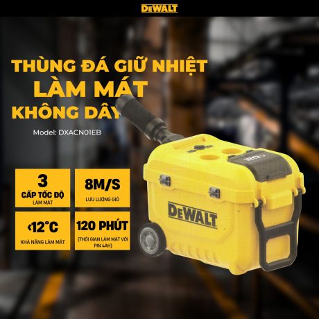 Thùng đá giữ nhiệt làm mát không dây 18V Dewalt DXACN01EB