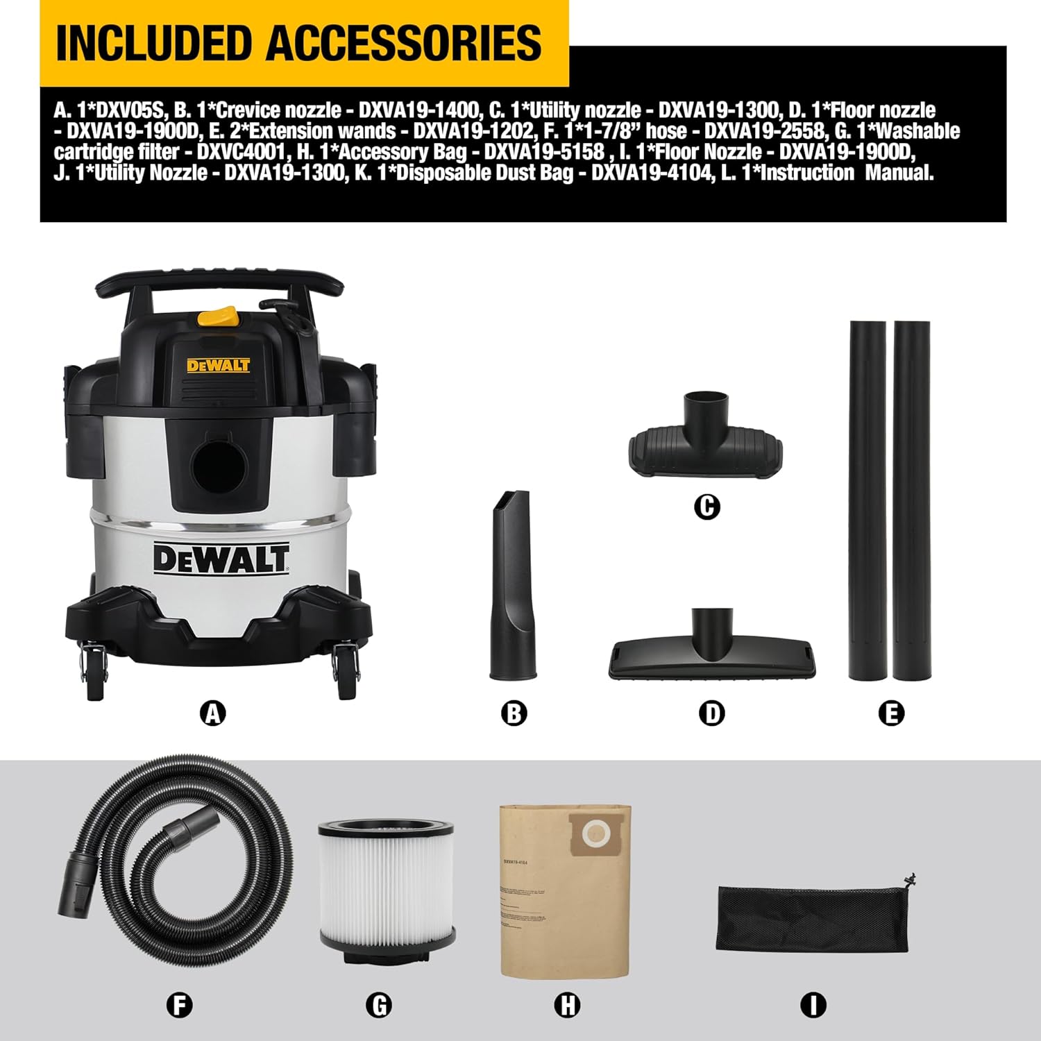 Máy hút bụi 3 chức năng 20L Dewalt DXV20SA – 20 lít – 15Kpa - Ảnh 5