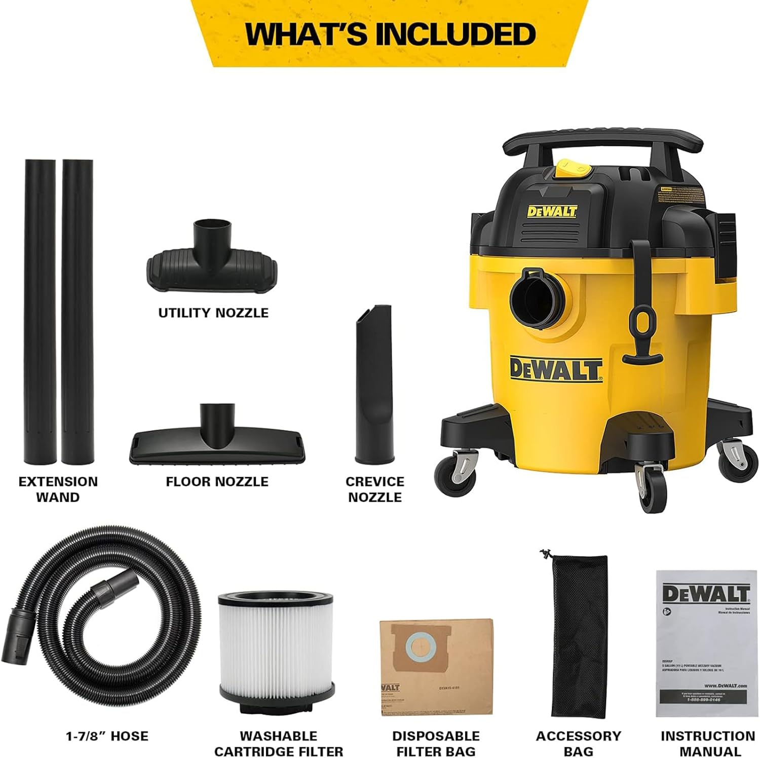 Máy hút bụi 3 chức năng 20L Dewalt DXV20P – 20 lít – 15Kpa - Ảnh 3