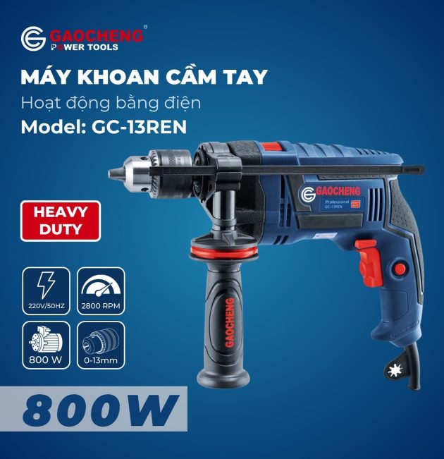 Máy khoan cầm tay, hoạt động bằng điện Model: GC-13REN