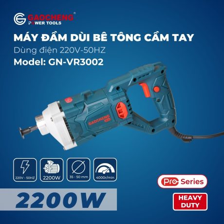 Máy đầm dùi bê tông cầm tay, hoạt động bằng điện Model: GN-VR3002