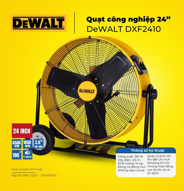Quạt Công nghiệp Dewalt 24″ DXF2410