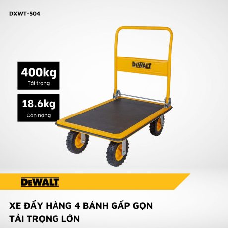 Xe đẩy hàng 4 bánh gấp gọn – Dewalt DXWT-504 – Tải trọng 400kg