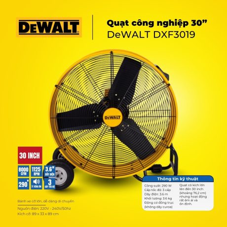 Quạt Công nghiệp Dewalt 30″ DXF3019