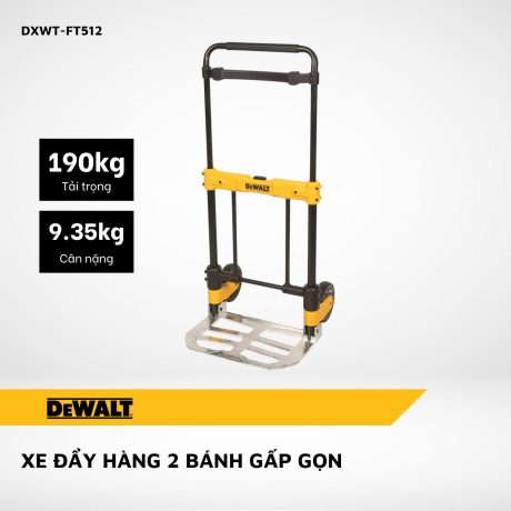 Xe đẩy hàng 2 bánh gấp gọn Dewalt DXWT-FT512 - tải trọng 190Kg