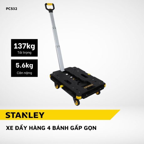 Xe đẩy hàng 4 bánh gấp gọn Stanley PC532 – tải trọng 137Kg