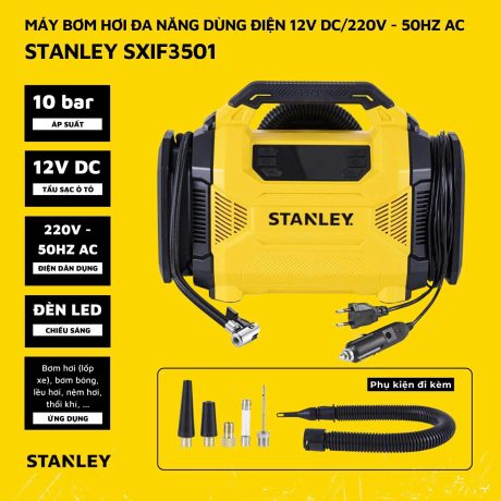 Máy bơm hơi đa năng dùng điện 12V/220V Stanley SXIF3501