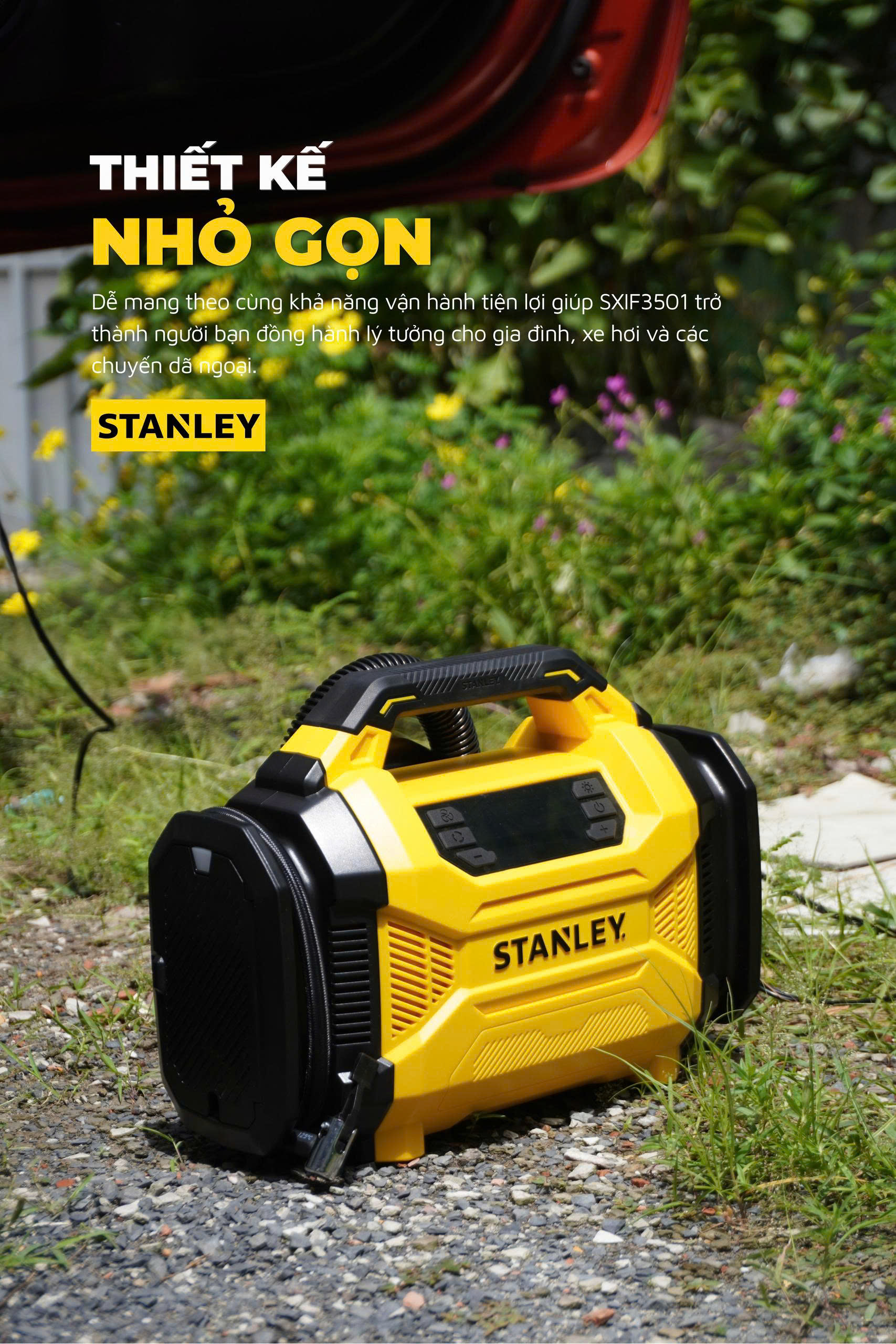 Máy bơm hơi đa năng dùng điện 12V/220V Stanley SXIF3501 - Ảnh 10