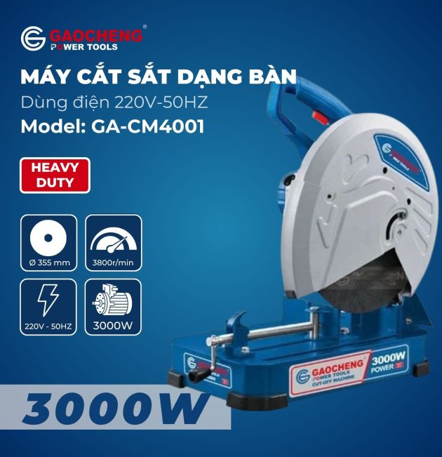 Máy cắt sắt dạng bàn, lưỡi cắt 355mm Model: GaoCheng GA-CM4001