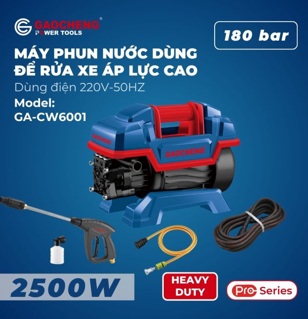 Máy phun nước dùng để rửa xe áp lực cao Model: GaoCheng GA-CW6001
