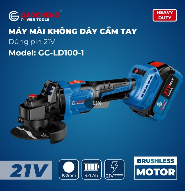 Máy mài không dây cầm tay, hoạt động bằng pin 21V Model: GaoCheng GC-LD100-1