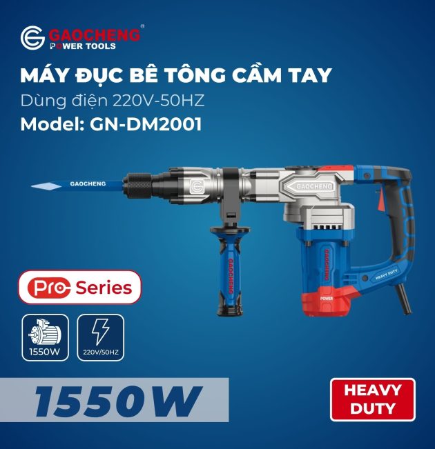 Máy đục bê tông cầm tay, hoạt động bằng điện Model: GaoCheng GN-DM2001