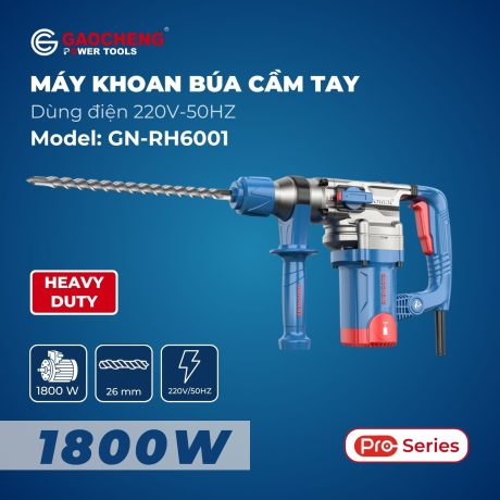 Máy khoan búa cầm tay, hoạt động bằng điện Model: GaoCheng GN-RH6001
