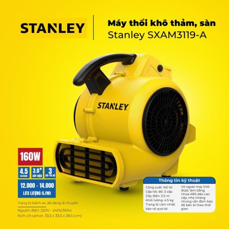 Máy thổi khô thảm, sàn Stanley SXAM3119-A