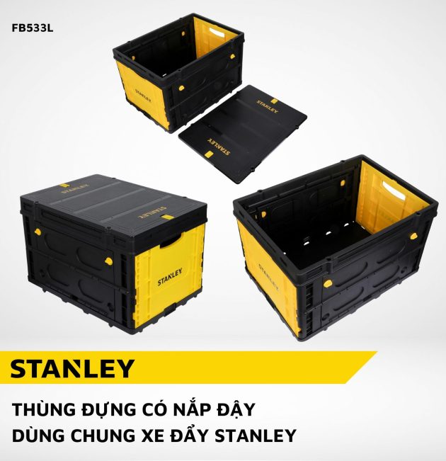 Thùng Đựng Có Nắp Đậy Dùng Chung Xe Đẩy Stanley Model FB533L
