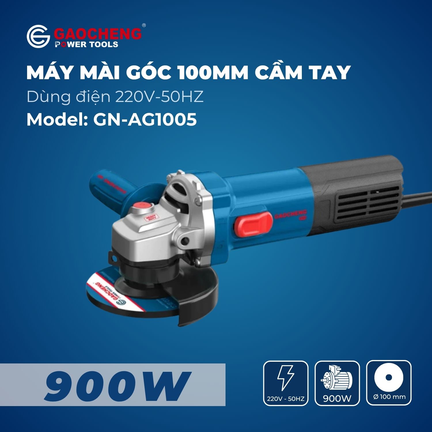 Máy mài góc 100MM cầm tay, hoạt động bằng điện Model: GN-AG1005
