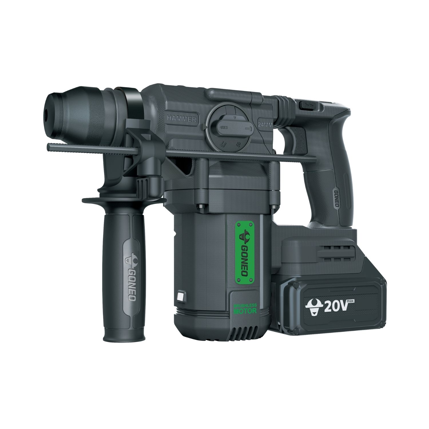 Máy Khoan Bê Tông Dùng Pin Không Chổi Than GONEO Model: GDC20-24(4.0S)_GONEO - Ảnh 2