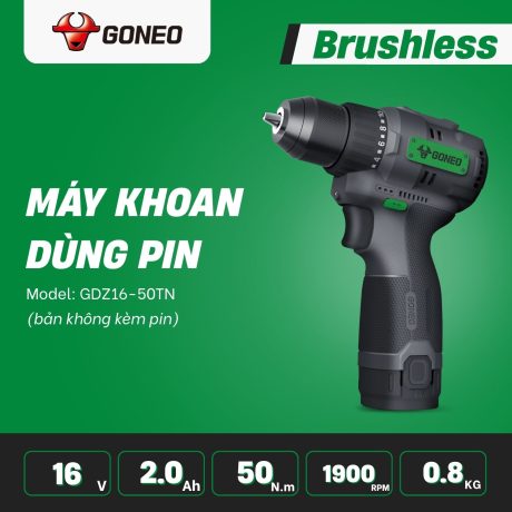 Máy khoan pin không chổi than Goneo model: GDZ16-50TN (không kèm pin)