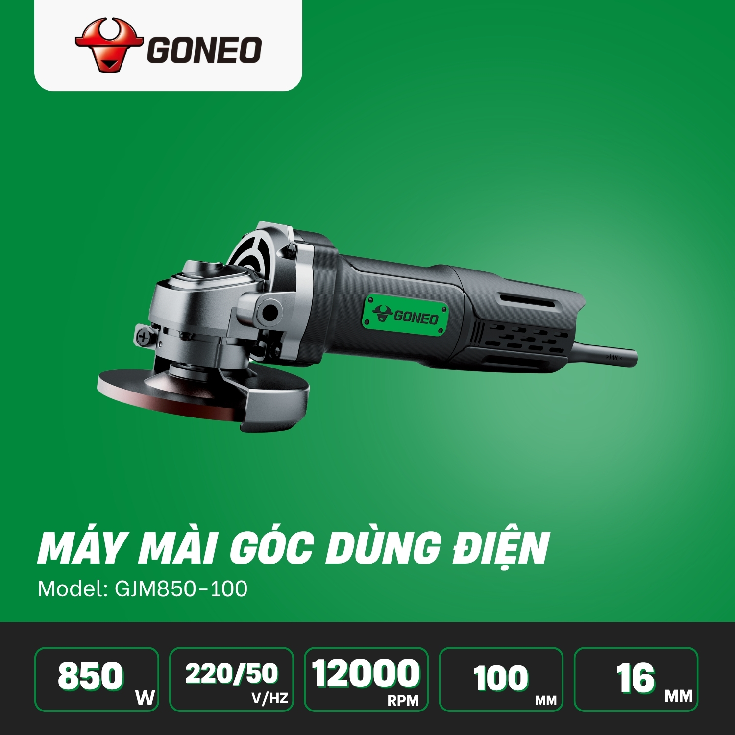Máy mài góc dùng điện Goneo model: GJM850-100