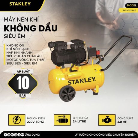 Máy nén khí không dầu giảm âm 24L Stanley SXCMS224HE