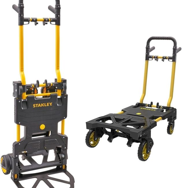 Xe đẩy hàng chuyển đổi 2 - 4 bánh Stanley FT586 - Tải trọng 70kg (2 bánh) - 137kg (4 bánh).